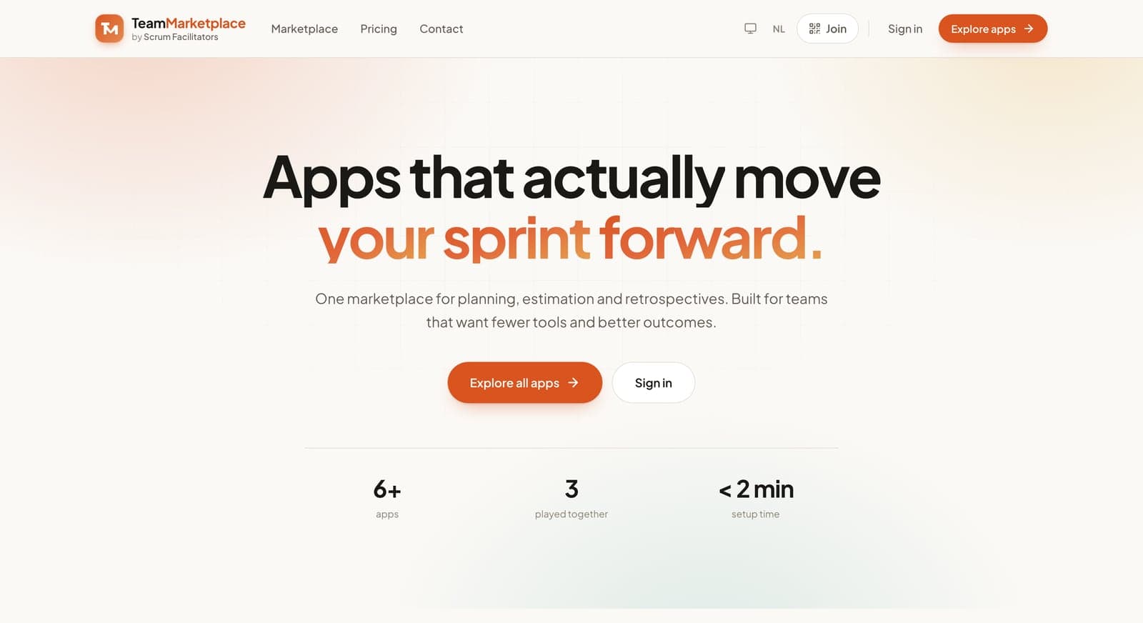 Homepage of team-marketplace.com